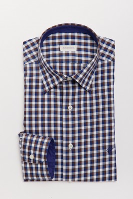 CHECKED COTTON SHIRT WITH BUTTON DOWN COLLAR